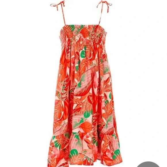 GB GIRLS Tropical sundress with fake tie shoulders NWT Size 5 - Picture 2 of 12